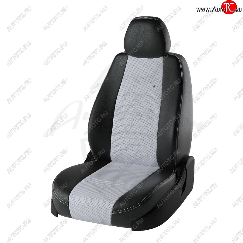 7 799 р. Чехлы для сидений (к-я Comfort) Lord Autofashion Денвер (экокожа) KIA Cerato 2 TD седан (2008-2013) (Чёрный, вставка белая)  с доставкой в г. Пермь