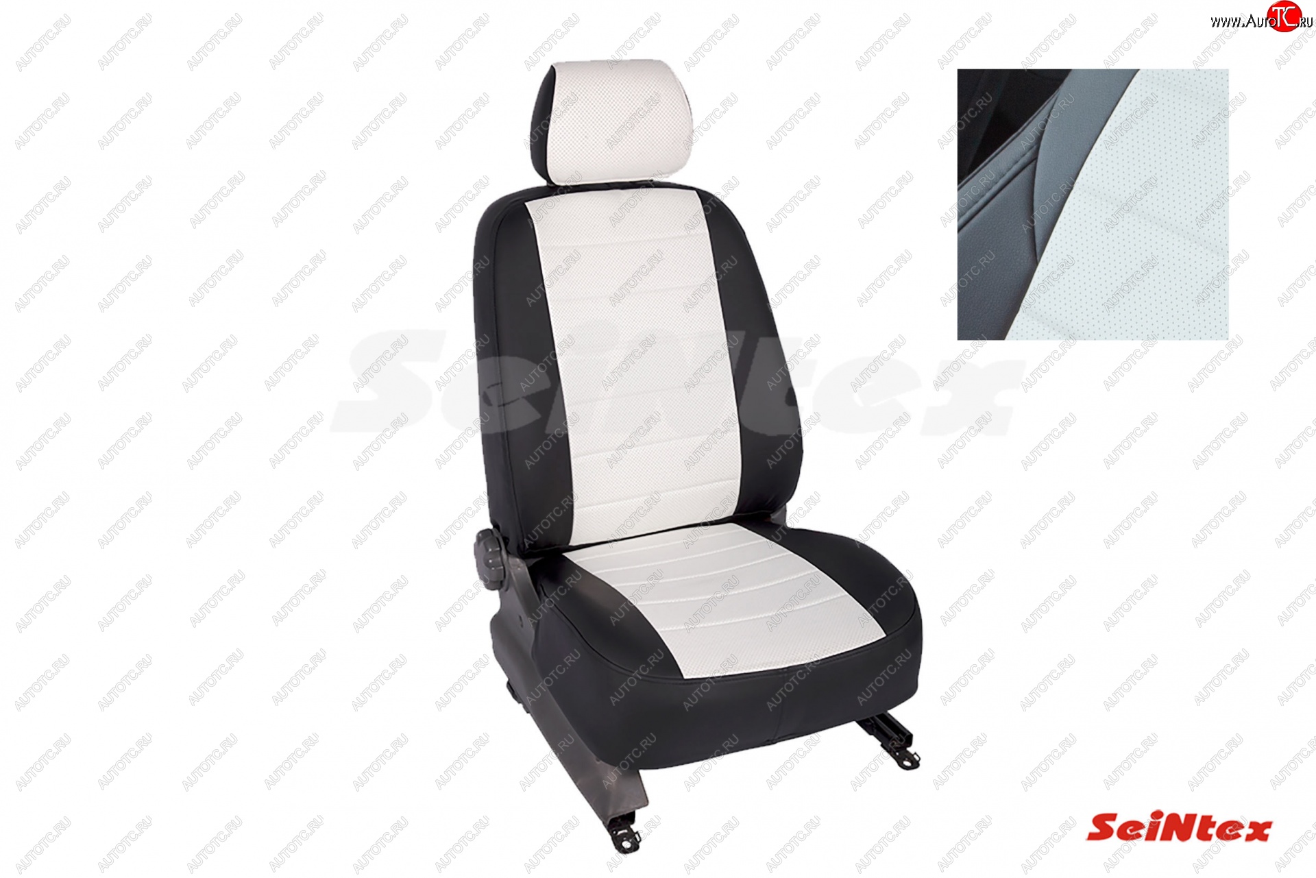 6 999 р. Чехлы для сидений Seintex (экокожа) KIA Cerato 2 TD седан (2008-2013) (Черный+белый)  с доставкой в г. Пермь