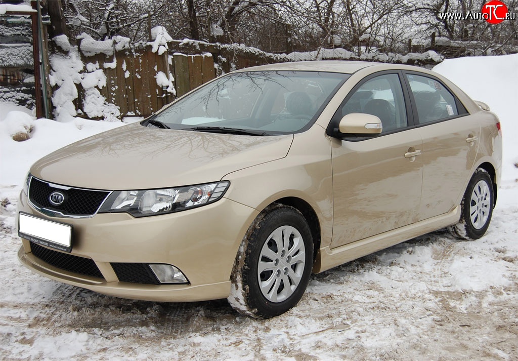 6 299 р. Пороги накладки GT Dynamics KIA Cerato 2 TD седан (2008-2013) (Неокрашенные)  с доставкой в г. Пермь