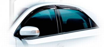 Дефлектора окон CA-Plastic KIA Forte  седан (2008-2013) (Classic полупрозрачный, Без хром.молдинга)