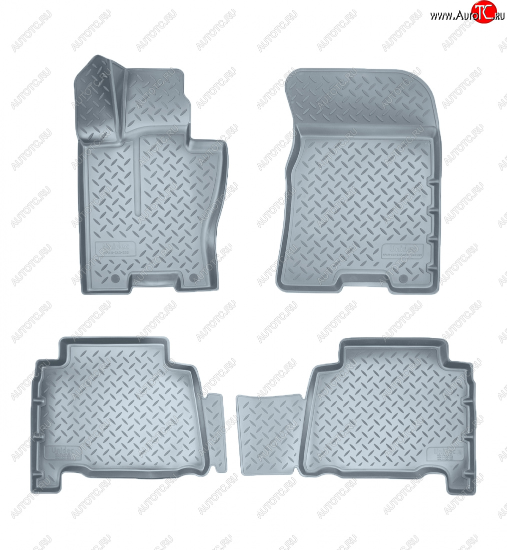 3 199 р. Коврики салона Norplast Unidec (с напольной педалью)  KIA Mohave  HM2 (2019-2022) (серые)  с доставкой в г. Пермь