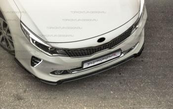 8 499 р. Юбка переднего бампера (только GT-Line бампер) TopKontur Design KIA Optima 4 JF дорестайлинг универсал (2015-2018) (Неокрашенная)  с доставкой в г. Пермь. Увеличить фотографию 3