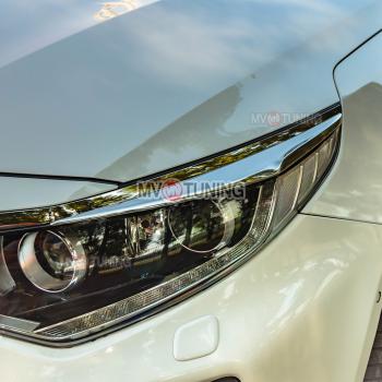 1 799 р. Реснички на фары MV-Tuning KIA Optima 4 JF дорестайлинг универсал (2015-2018) (Неокрашенные)  с доставкой в г. Пермь. Увеличить фотографию 2