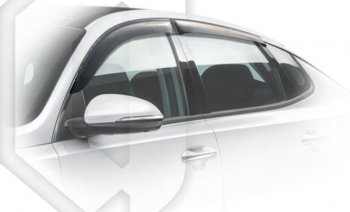 Дефлектора окон CA-Plastiс KIA Optima JF седан рестайлинг (2018-2020) (Classic полупрозрачный, Без хром.молдинга)