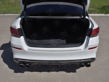 Защитная накладка заднего бампера Russtal KIA Optima 4 JF дорестайлинг седан (2016-2018) (Нержавейка полированная)