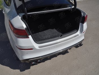 1 479 р. Защитная накладка заднего бампера Russtal KIA Optima 4 JF дорестайлинг седан (2016-2018) (Нержавейка полированная)  с доставкой в г. Пермь. Увеличить фотографию 3