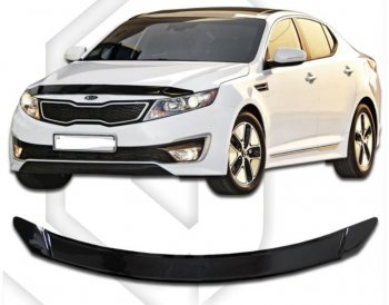 1 959 р. Дефлектор капота CA-Plastic KIA Optima 3 TF дорестайлинг седан (2010-2013) (серия Classic черный, Без надписи)  с доставкой в г. Пермь. Увеличить фотографию 2