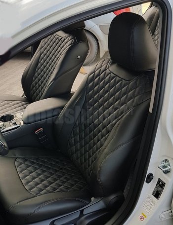 16 999 р. Чехлы для сидений Lord Autofashion Байрон (экокожа) KIA Optima 3 TF дорестайлинг седан (2010-2013) (Чёрный, вставка чёрная, строчка чёрная)  с доставкой в г. Пермь. Увеличить фотографию 2