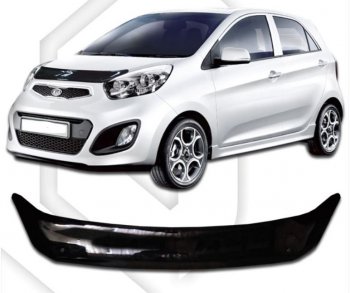 Дефлектор капота CA-Plastic KIA Picanto  2 TA хэтчбэк 5 дв. (2011-2017) дорестайлинг, рестайлинг