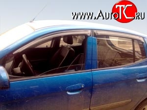 746 р. Дефлекторы окон (ветровики) Novline 4 шт KIA Picanto 2 TA хэтчбэк 5 дв. дорестайлинг (2011-2015)  с доставкой в г. Пермь
