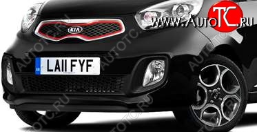 5 949 р. Передний бампер 3D NSP KIA Picanto 2 TA хэтчбэк 3 дв. дорестайлинг (2011-2015) (Неокрашенный)  с доставкой в г. Пермь