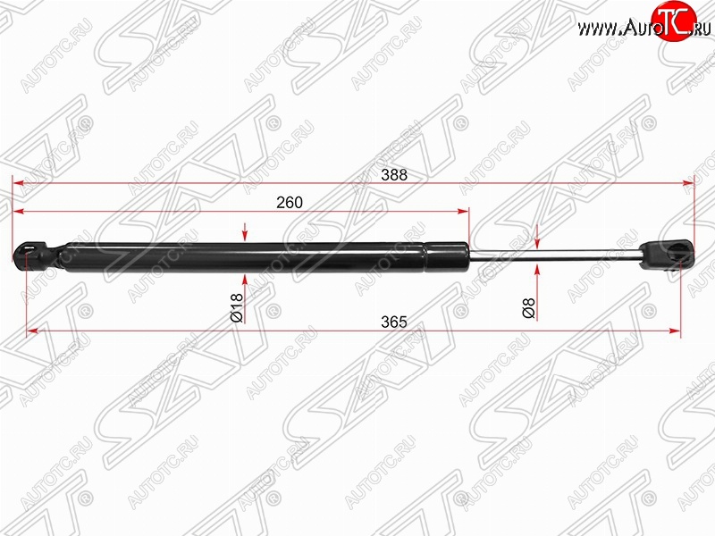 499 р. Упор крышки багажника SAT (газовый) KIA Picanto 2 TA хэтчбэк 5 дв. рестайлинг (2015-2017)  с доставкой в г. Пермь