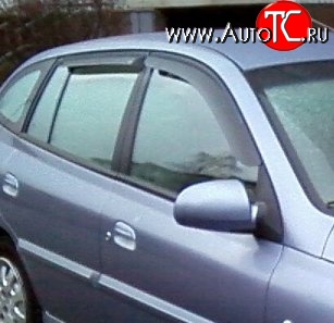 999 р. Комплект дефлекторов окон (ветровиков) 4 шт. Russtal KIA Rio 1 DC дорестайлинг седан (2000-2002)  с доставкой в г. Пермь