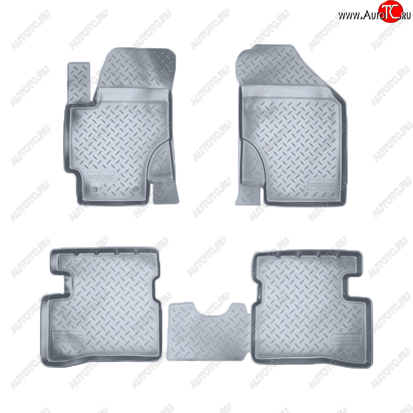 2 699 р. Коврики салона Norplast Unidec  KIA Rio ( 2 JB,  4 FB) (2005-2025) дорестайлинг седан, дорестайлинг, хэтчбэк 5 дв., рестайлинг, хэтчбэк 5 дв., рестайлинг седан (Цвет: серый)  с доставкой в г. Пермь