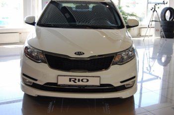 6 699 р. Накладка переднего бампера LitCompany KIA Rio 3 QB рестайлинг седан (2015-2017) (Неокрашенная)  с доставкой в г. Пермь. Увеличить фотографию 3