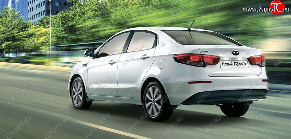 4 749 р. Задний бампер Стандартный KIA Rio 3 QB рестайлинг седан (2015-2017) (Окрашенный)  с доставкой в г. Пермь