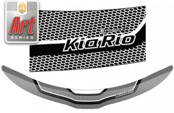 Дефлектор капота CA-Plastiс KIA Rio  3 QB (2015-2017) рестайлингхэтчбек5дв. (Серия Art белая)