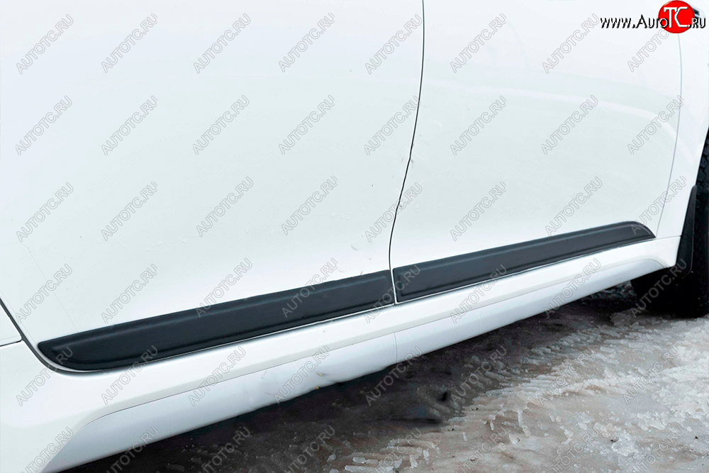 2 899 р. Молдинг двери RA (вариант 1, комплект 4 шт.) KIA Rio 3 QB рестайлинг седан (2015-2017) (Глянец под окраску, Неокрашенный)  с доставкой в г. Пермь