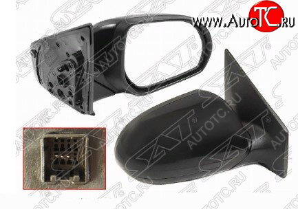 3 299 р. Правое боковое зеркало заднего вида SAT (3 контакта, без обогрева) KIA Rio 3 QB хэтчбек 5 дв. дорестайлинг (2011-2015) (Неокрашенное)  с доставкой в г. Пермь