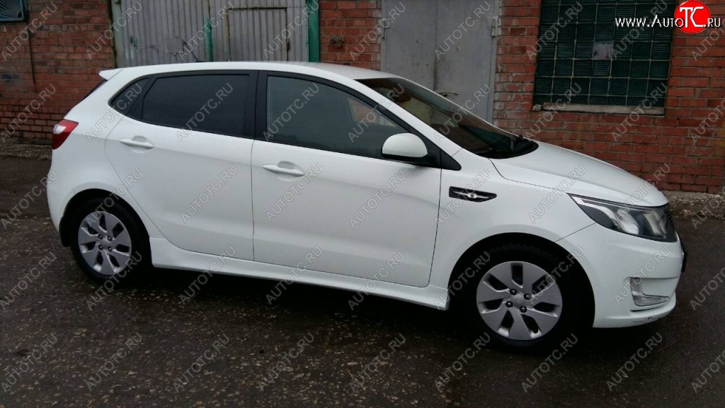4 099 р. Пороги накладки Drive KIA Rio 3 QB хэтчбек 5 дв. рестайлинг (2015-2017) (Неокрашенные)  с доставкой в г. Пермь