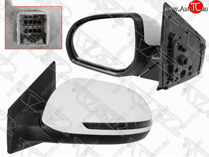 2 899 р. Левое боковое зеркало заднего вида SAT (поворот, 5 контактов) KIA Rio 3 QB хэтчбек 5 дв. рестайлинг (2015-2017) (Неокрашенное)  с доставкой в г. Пермь