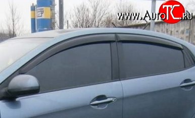 1 149 р. Комплект дефлекторов окон (ветровиков) 4 шт. Russtal KIA Rio 3 QB рестайлинг седан (2015-2017)  с доставкой в г. Пермь
