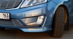 3 799 р. Накладки на передний бампер BS KIA Rio 3 QB дорестайлинг седан (2011-2015) (Неокрашенная)  с доставкой в г. Пермь. Увеличить фотографию 4