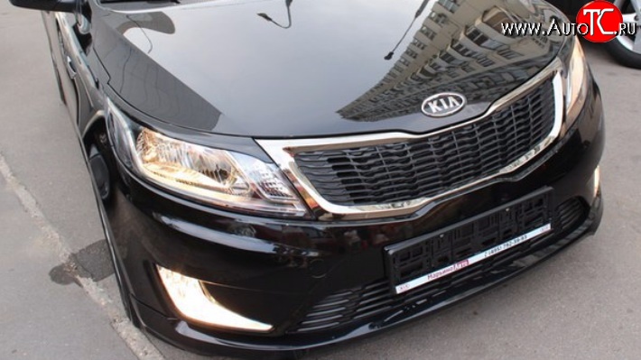 859 р. Реснички на фары Racing KIA Rio 3 QB хэтчбек 5 дв. дорестайлинг (2011-2015) (Неокрашенные)  с доставкой в г. Пермь