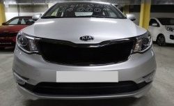 1 539 р. Сетка в решетку радиатора Russtal KIA Rio 3 QB хэтчбек 5 дв. рестайлинг (2015-2017) (черная)  с доставкой в г. Пермь. Увеличить фотографию 2
