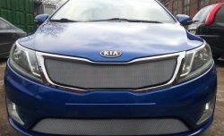 1 539 р. Нижняя сетка на бампер Russtal (хром) KIA Rio 3 QB хэтчбек 5 дв. дорестайлинг (2011-2015)  с доставкой в г. Пермь. Увеличить фотографию 2