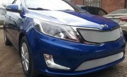 1 539 р. Нижняя сетка на бампер Russtal (хром) KIA Rio 3 QB хэтчбек 5 дв. дорестайлинг (2011-2015)  с доставкой в г. Пермь. Увеличить фотографию 3