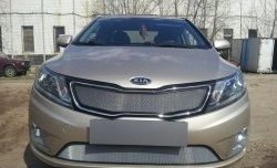 1 539 р. Нижняя сетка на бампер Russtal (хром) KIA Rio 3 QB хэтчбек 5 дв. дорестайлинг (2011-2015)  с доставкой в г. Пермь. Увеличить фотографию 4