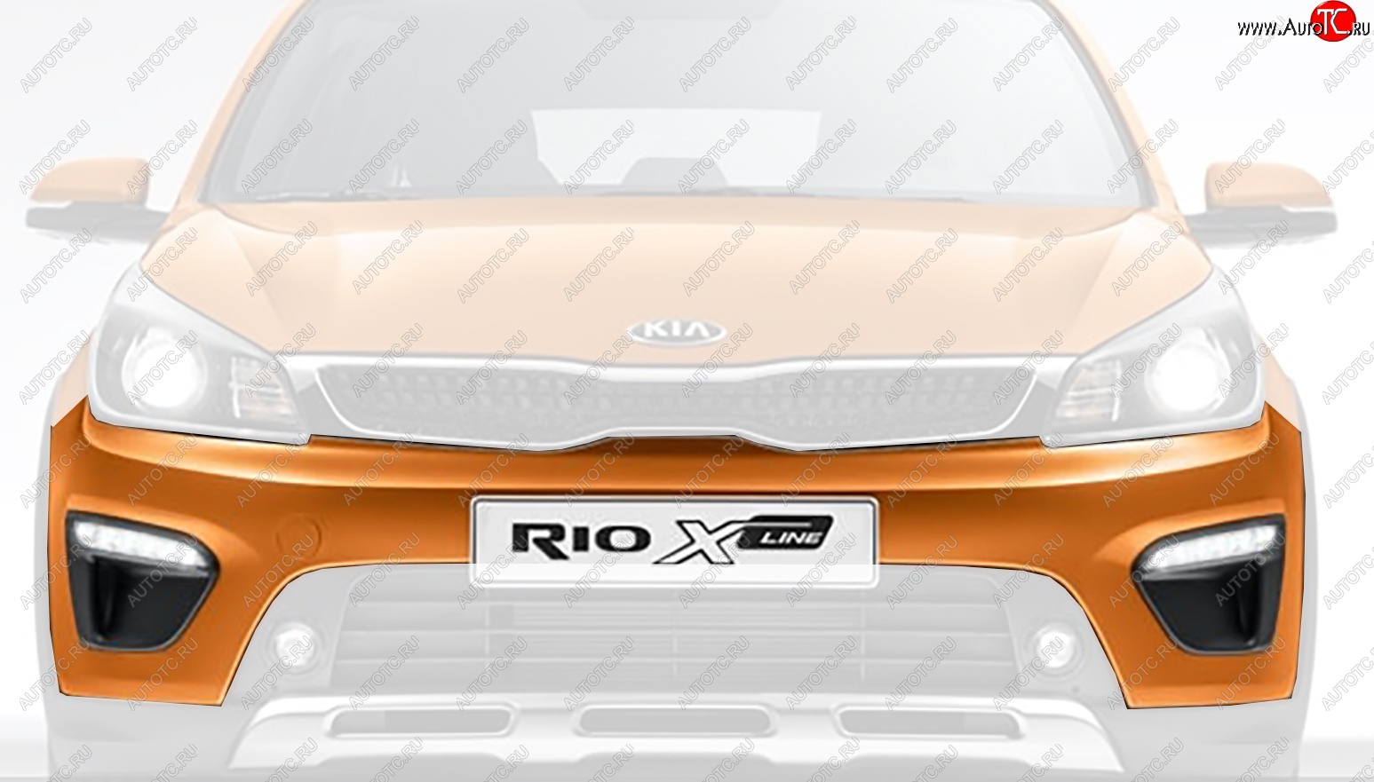 13 249 р. Бампер передний Оригинал (верхняя часть) KIA Rio X-line (2017-2021) (Неокрашенный)  с доставкой в г. Пермь