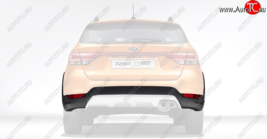 19 649 р. Накладка заднего бампера MOBIS (HYUNDAI/KIA) KIA Rio X-line (2017-2021) (под парктроник)  с доставкой в г. Пермь