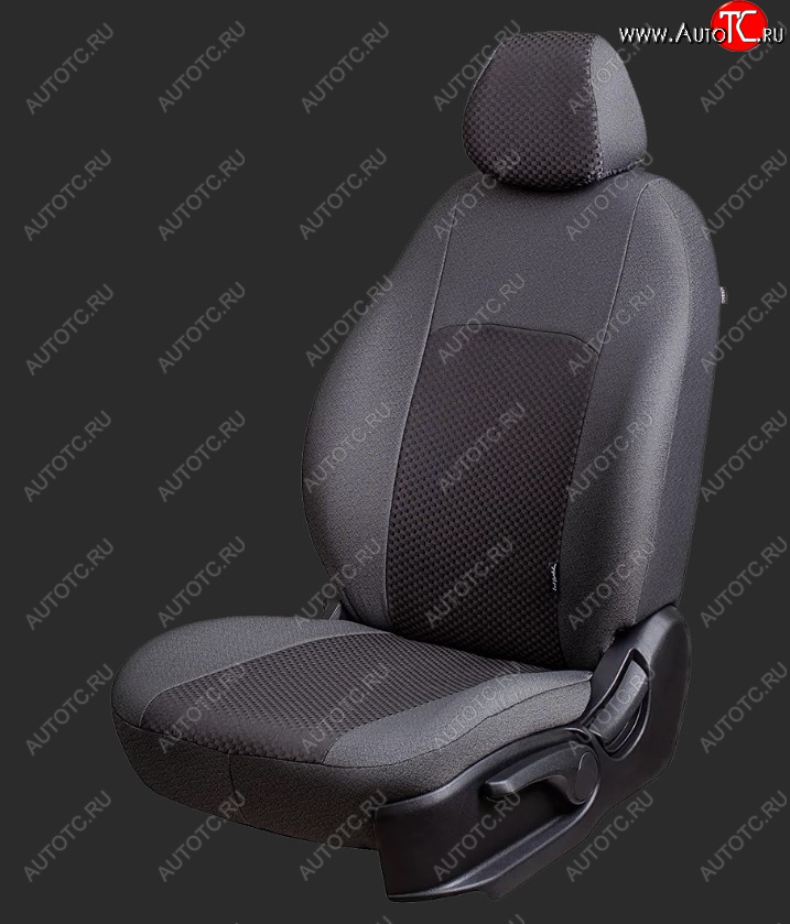 5 999 р. Чехлы для сидений Lord Autofashion Дублин (жаккард, спинка 60/40, 3 Г-образных подголовника) KIA Rio 4 FB дорестайлинг седан (2016-2020) (Серый, вставка Сеул Серый)  с доставкой в г. Пермь