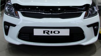 3 299 р. Дефлектор капота SIM KIA Rio 4 FB дорестайлинг седан (2016-2020)  с доставкой в г. Пермь. Увеличить фотографию 2