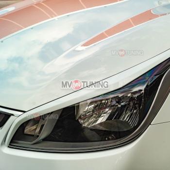 1 799 р. Реснички на фары MV-Tuning KIA Rio 4 FB дорестайлинг седан (2016-2020) (Неокрашенные)  с доставкой в г. Пермь. Увеличить фотографию 2