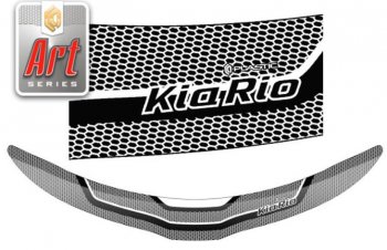 Дефлектор капота CA-Plastiс KIA Rio  3 QB (2011-2015) дорестайлингхэтчбек5дв. (серия Art черная)