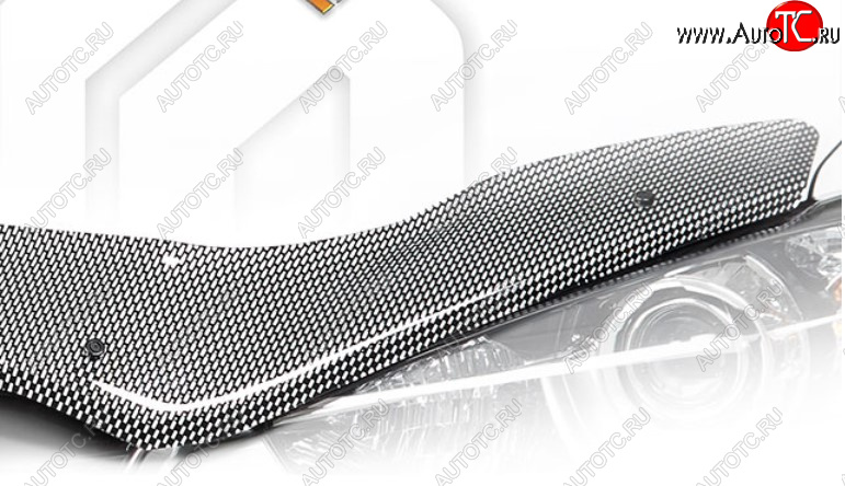 2 479 р. Дефлектор капота на CA-Plastic  KIA Rio  X (2020-2025) рестайлинг (Шелкография карбон-серебро)  с доставкой в г. Пермь