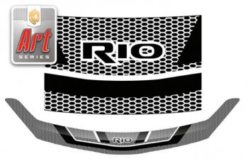Дефлектор капота на CA-Plastic KIA Rio  X (2020-2025) рестайлинг (Серия Art белая)