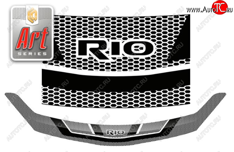 2 199 р. Дефлектор капота на CA-Plastic  KIA Rio  X (2020-2025) рестайлинг (Серия Art белая)  с доставкой в г. Пермь