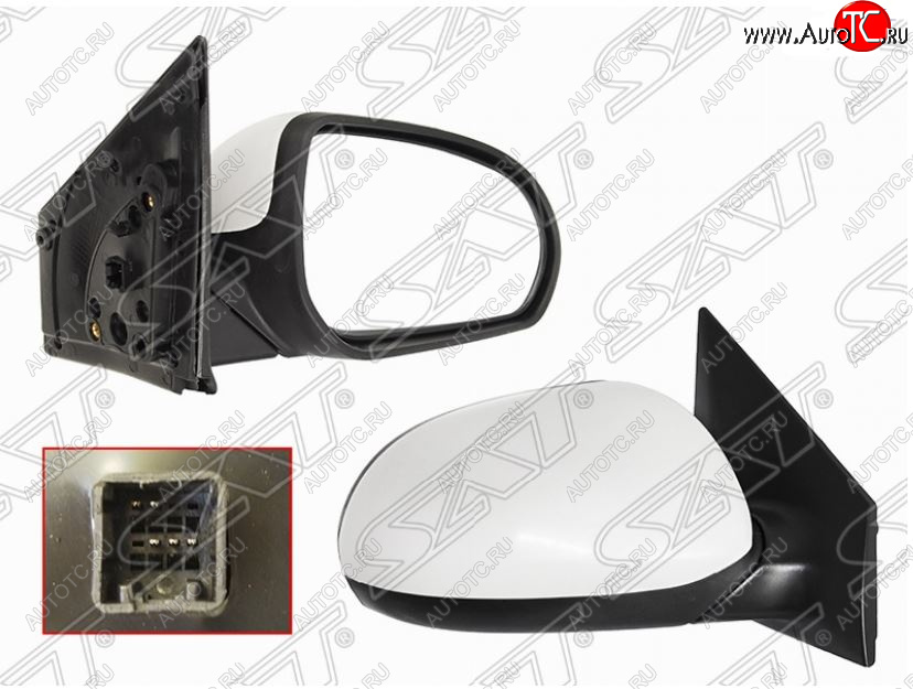 2 399 р. Правое боковое зеркало заднего вида SAT (обогрев, 5 контактов) KIA Rio 3 QB хэтчбек 5 дв. дорестайлинг (2011-2015) (Неокрашенное)  с доставкой в г. Пермь