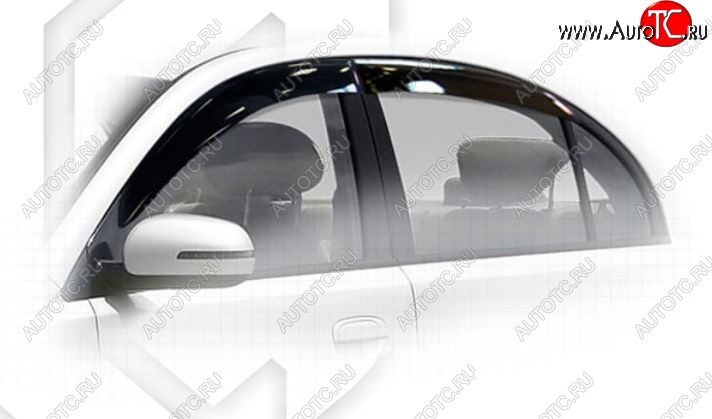 2 099 р. Дефлектора окон CA-Plastiс KIA Rio 2 JB дорестайлинг седан (2005-2009) (Classic полупрозрачный, Без хром.молдинга, Крепление только на скотч)  с доставкой в г. Пермь