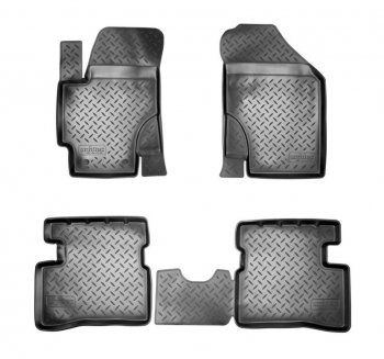 Комплект ковриков в салон Norplast Unidec KIA Rio ( 2 JB,  4 FB) (2005-2025) дорестайлинг седан, дорестайлинг, хэтчбэк 5 дв., рестайлинг, хэтчбэк 5 дв., рестайлинг седан (Цвет: черный)
