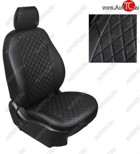 6 449 р. Чехлы Seintex (экокожа/ромб) KIA Rio 2 JB дорестайлинг седан (2005-2009)  с доставкой в г. Пермь