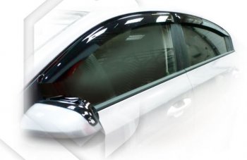 2 099 р. Дефлектора окон CA-Plastic KIA Rio 4 FB дорестайлинг седан (2016-2020) (серия Classic полупрозрачный, Без хром.молдинга, Крепление только на скотч)  с доставкой в г. Пермь. Увеличить фотографию 2