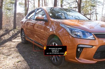 3 829 р. Молдинги дверей RA (№1, комплект 4 шт.)  KIA Rio  4 FB (2016-2025) дорестайлинг седан, рестайлинг седан (Поверхность глянец (под окраску), Неокрашенные)  с доставкой в г. Пермь. Увеличить фотографию 3