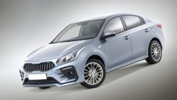 18 199 р. Передний бампер Kudos Original KIA Rio 4 FB дорестайлинг седан (2016-2020) (Под прямоугольные ДХО с ПТФ, Неокрашенный)  с доставкой в г. Пермь. Увеличить фотографию 3