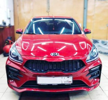 18 199 р. Передний бампер Kudos Original KIA Rio 4 FB дорестайлинг седан (2016-2020) (Под прямоугольные ДХО с ПТФ, Неокрашенный)  с доставкой в г. Пермь. Увеличить фотографию 6