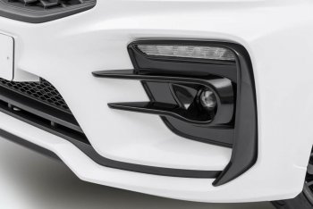 18 199 р. Передний бампер Kudos Romb KIA Rio 4 FB дорестайлинг седан (2016-2020) (Под прямоугольные ДХО с ПТФ, Неокрашенный)  с доставкой в г. Пермь. Увеличить фотографию 3